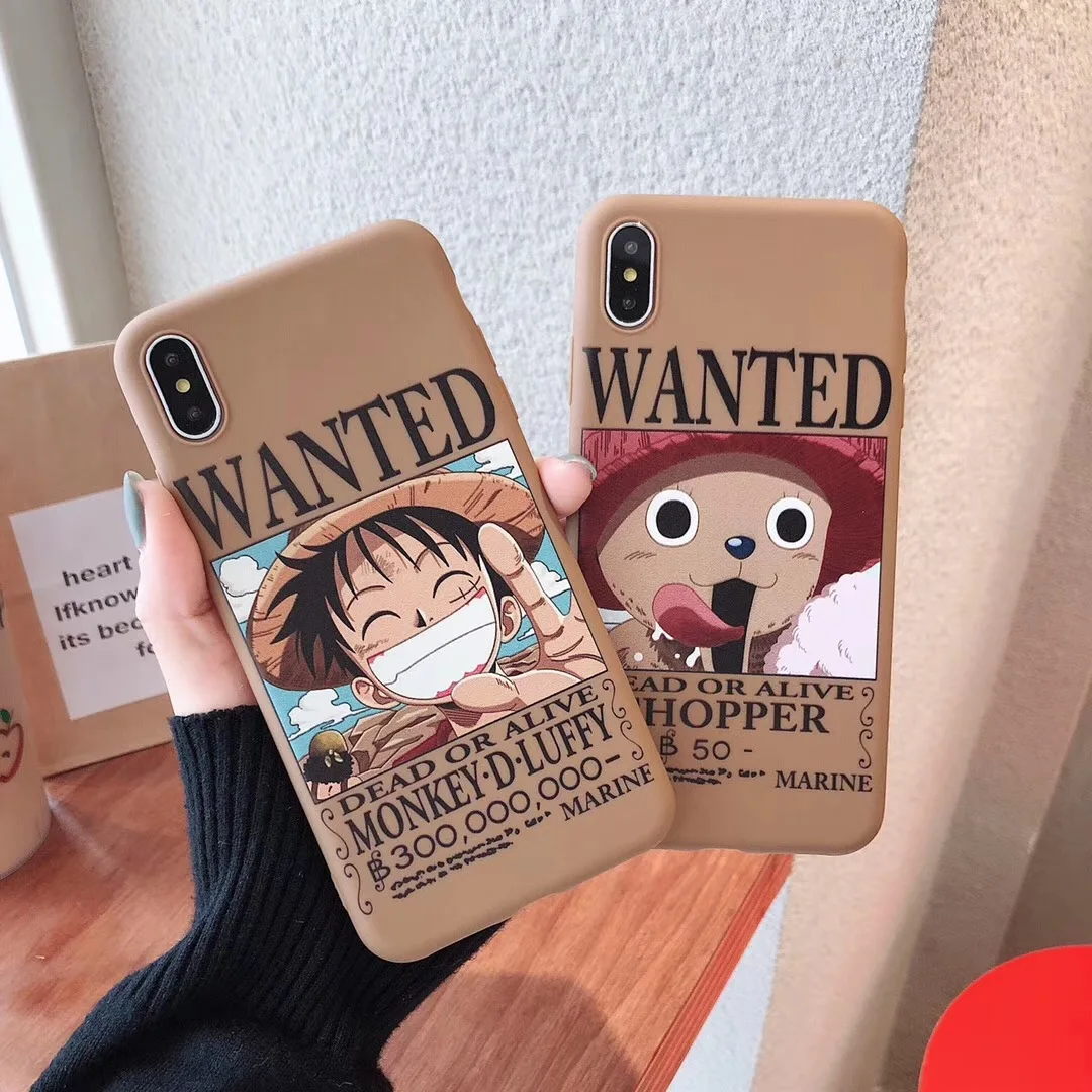 One piece Luffy чехол для телефона аниме для iphone Xs MAX XR X 6 6s 7 8 plus Милая мультяшная улыбка текст окрашенный мягкий ТПУ задняя крышка Fundas