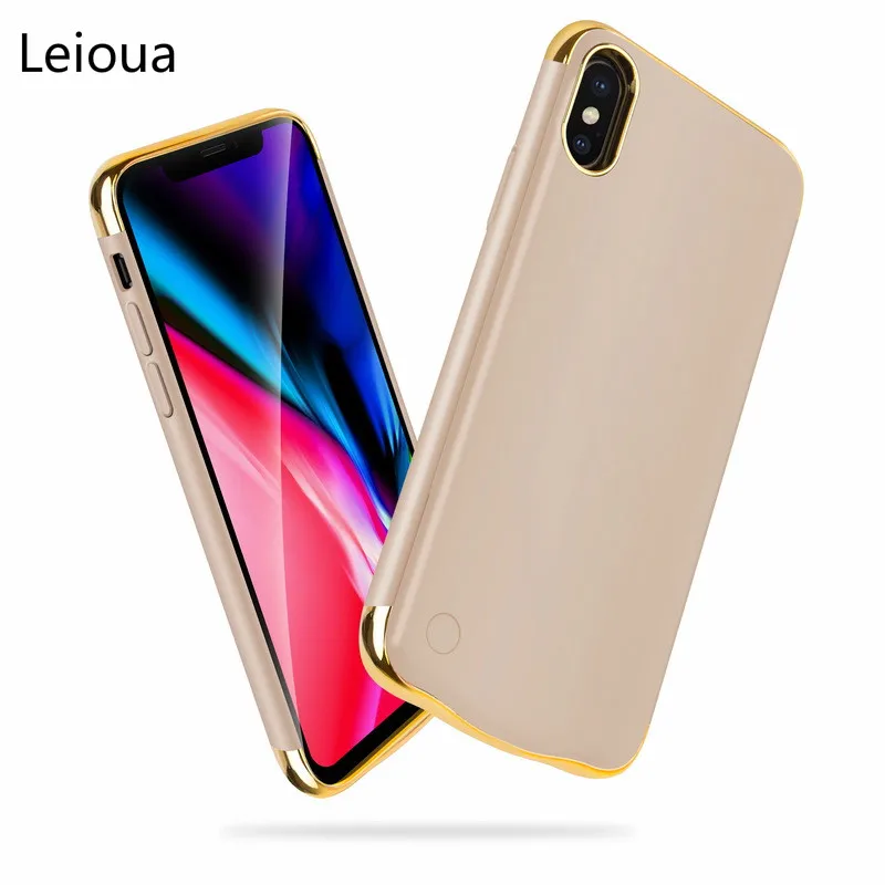 Внешний аккумулятор Leioua 5200 мАч для Iphone XR Xs Max 4500 портативный резервный чехол IPhone X