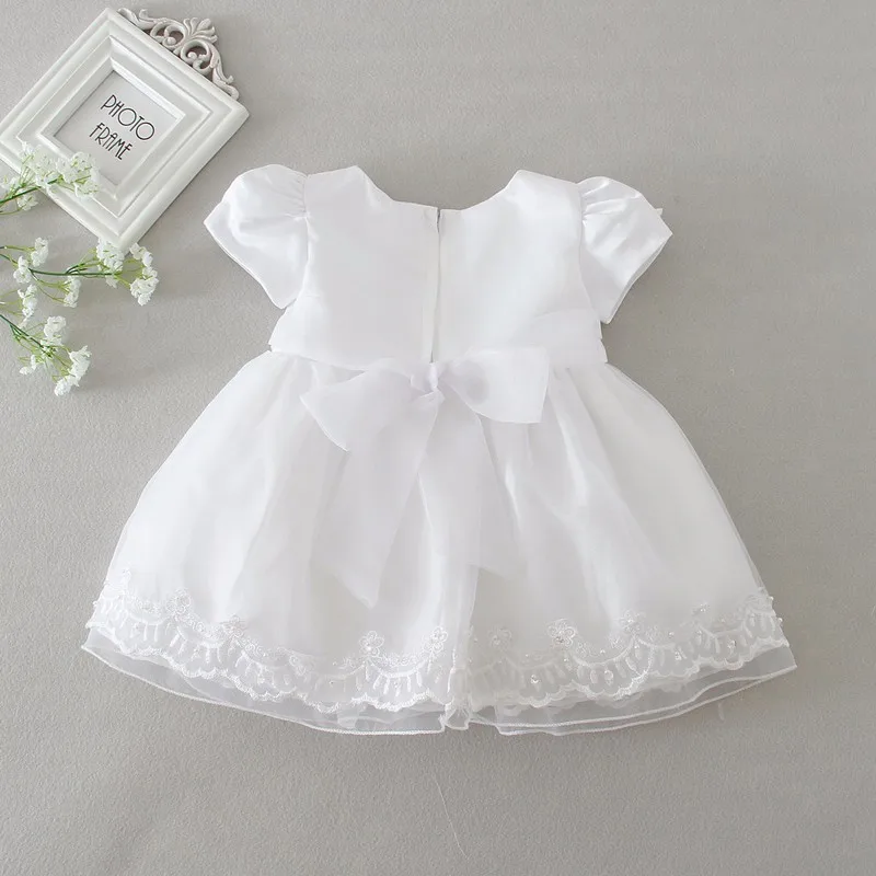 Платье на крестины для маленьких девочек платье + шляпа шаль Vestidos Infantis кружевное
