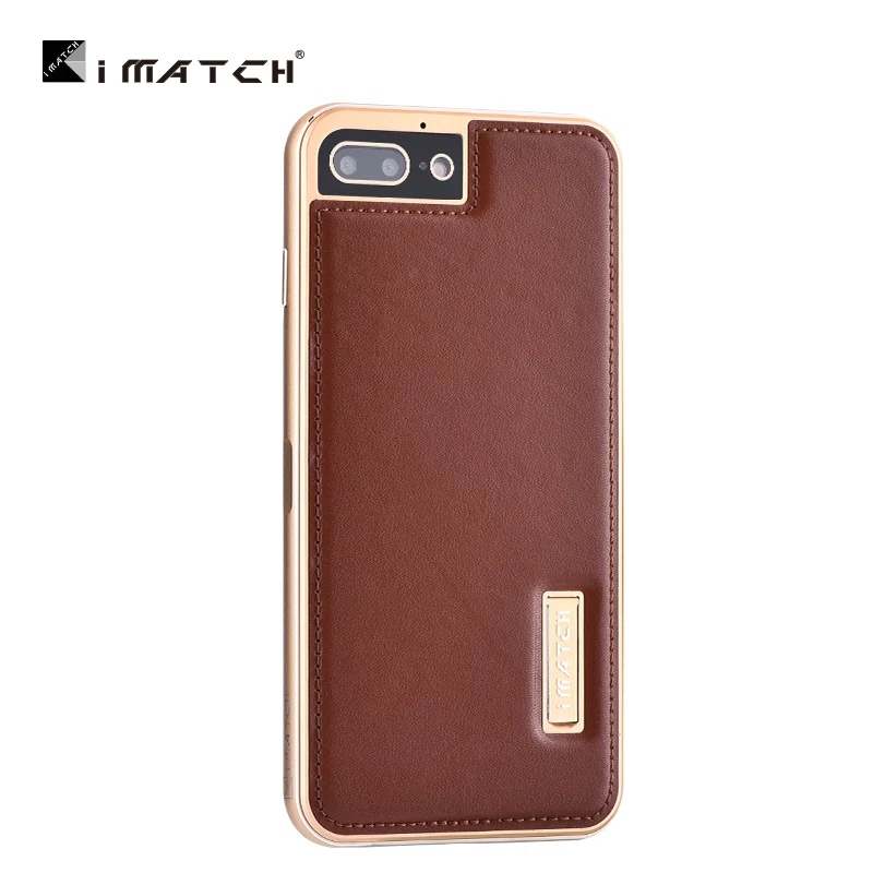 Оригинальный металлический чехол iMatch для iPhone 7/8 Plus из натуральной кожи 6 6S