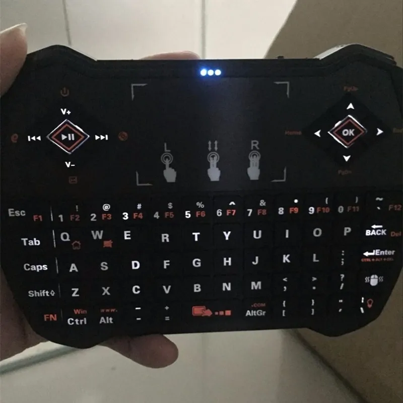 2.4 ГГц V6 с подсветкой Fly Air Мышь i8 + мини Беспроводной клавиатура Подсветка Touchpad