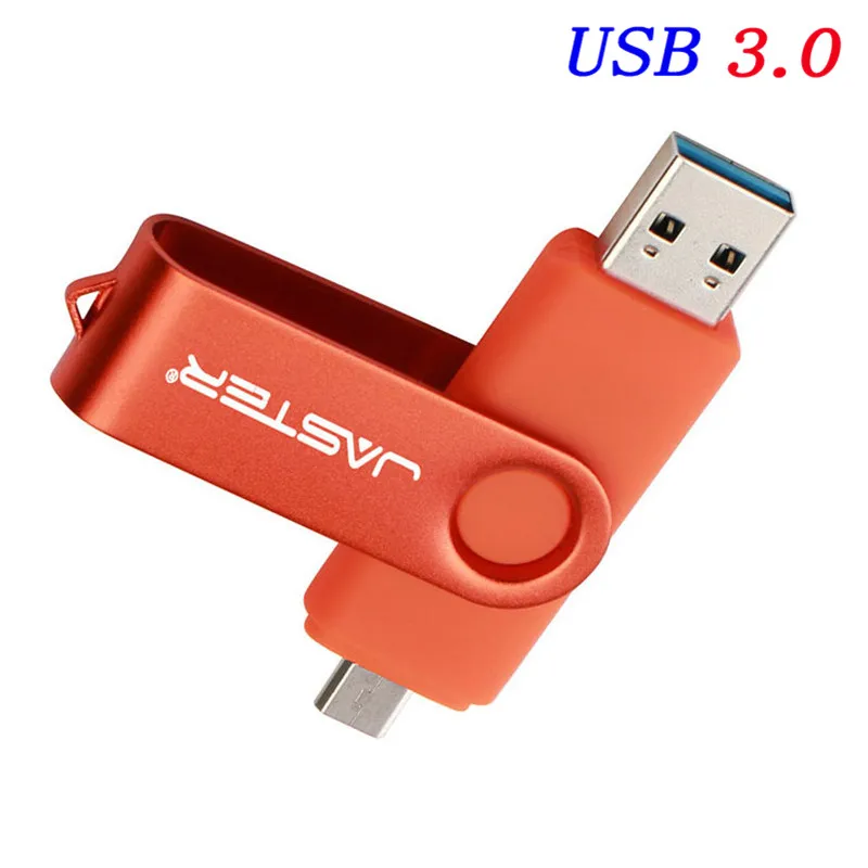 JASTER USB 3,0 OTG USB флеш-накопитель 4 ГБ 8 ГБ 16 ГБ 32 ГБ 64 ГБ Флешка для Android смартфон металлическая OTG usb карта памяти - Цвет: R
