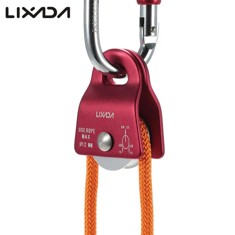 Lixada 20kN подшипника мобильный Micro Max Веревка Шкив 1/2in для такелаж лесовода скалолазание альпинизм дерево резьба аксессуар