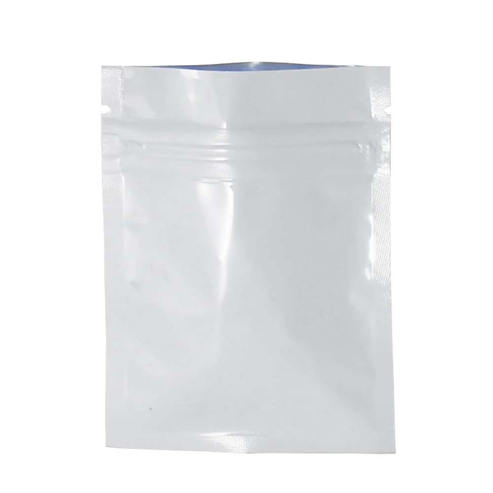 

100 piece Glossy White Ziplock Mylar Packing Pouch Food Coffee Smell Proof Aluminum Foil Zipper Zip Lock Bags