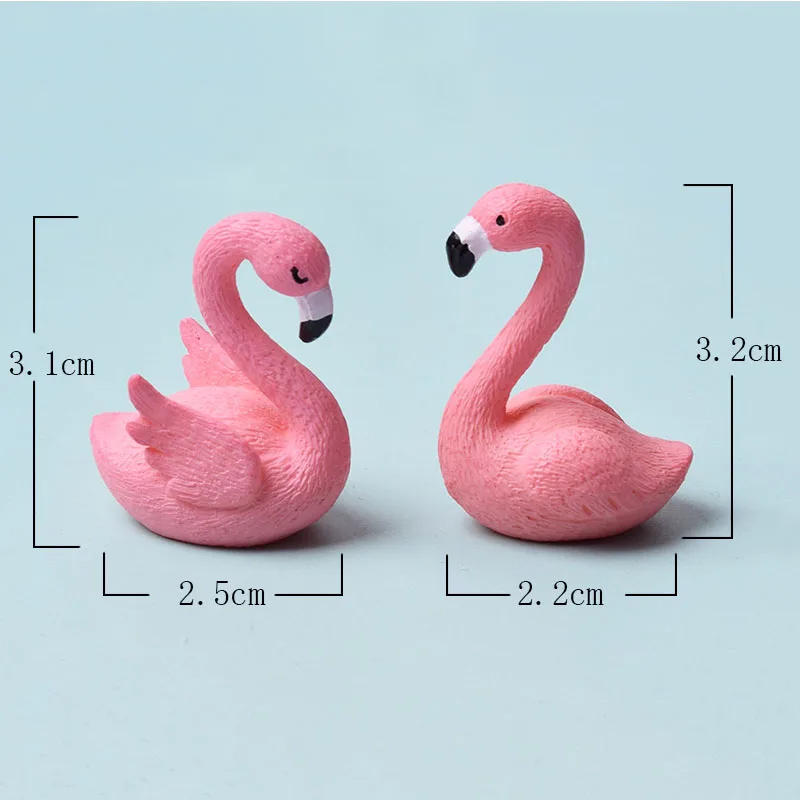 01 Flamingo 1 2 шт./компл. 2 см* 3 см микро Фламинго миниатюрная фигурка Животные украшения набор «сделай сам» для Цветущий сад небольших растений украшения - Цвет: 01 Flamingo 1