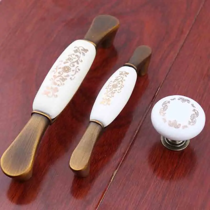 Винтажная мебельная керамическая ручка 128 мм бронзовый комод кухонный шкаф