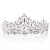 handmade luxury sparkling crystal bridal tiaras crown hair ornaments rhinestones cubic zircon crowns wedding hair accessories