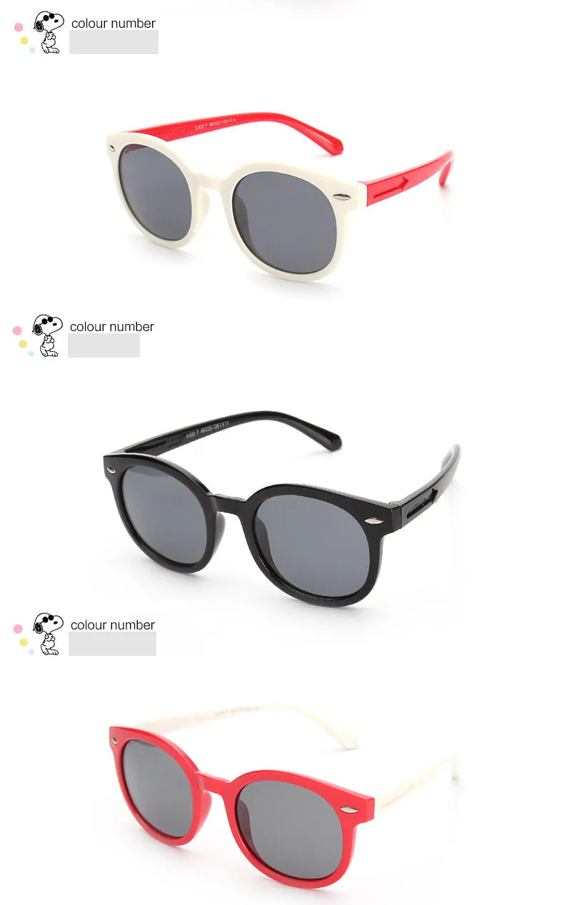 

Flexible Kids Sunglasses Polarized Child Baby Cute Safety Coating Sun Glasses UV400 Eyewear Shades Infant oculos de sol