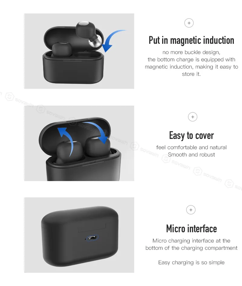 Спортивные беспроводные Bluetooth наушники 5,0 TWS Q3 Супер стереонаушники бас шумоподавление водонепроницаемый Handfree с зарядным устройством