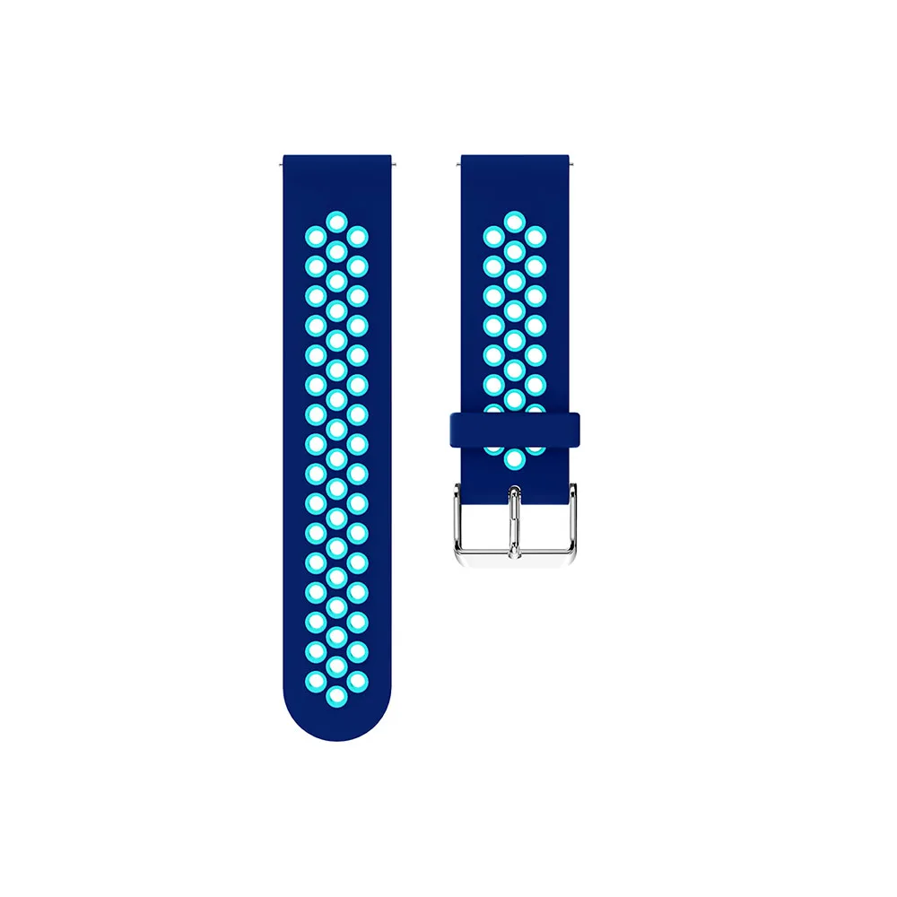 dark blue light blue Мягкий силиконовый ремешок для часов samsung Galaxy Watch active, Классический сменный Браслет, ремешок для часов 20 мм, ремешок для часов S2/Спортивные ремни - Цвет ремешка: dark blue light blue