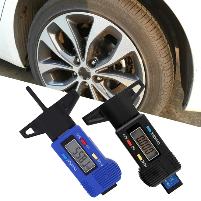Tire Depth Measure Tool Spare Measurer Portable Caliper Tyre Tester Digital Car Automobile Thread Gauge |