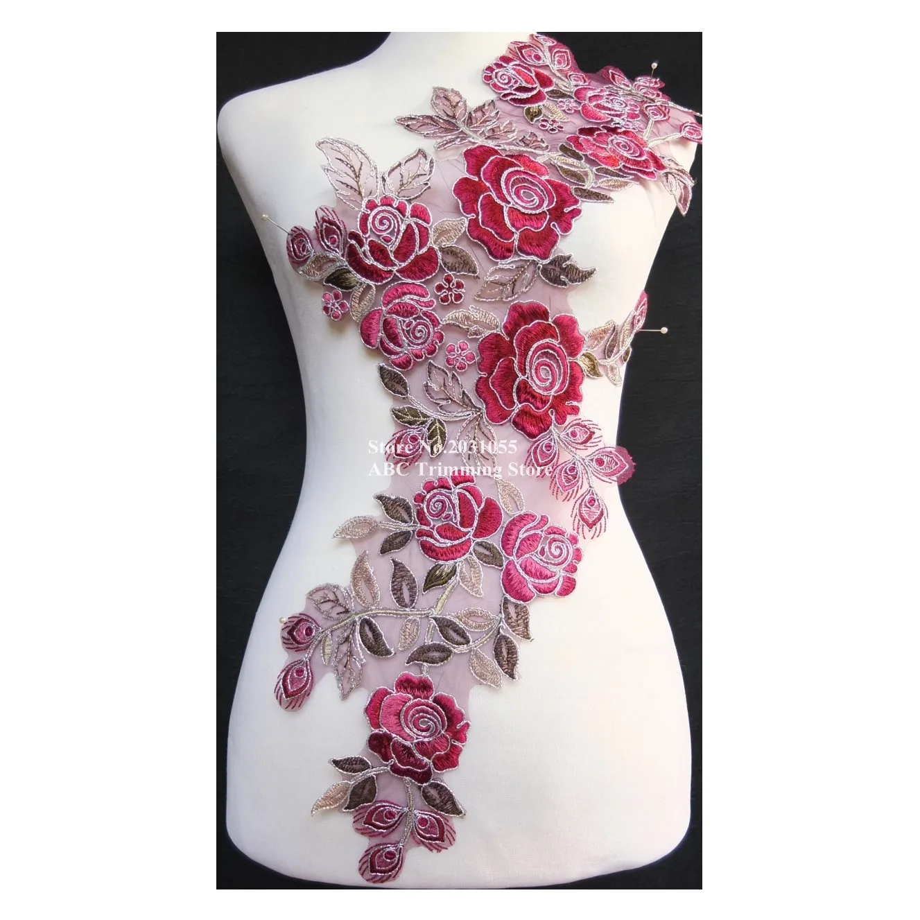 15pcs/lot 16Colors(Blue Orange Red Black+..)Flower Embroidery Organza Lace Appliques Patches Dance Costume Wedding DECOR TBNC117 | Дом и сад