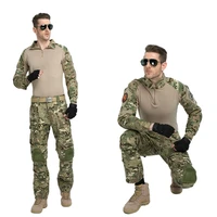 male army military uniform camouflage shirt tactical combat multicam pants airsoft war game cargo pants elbow knee pads