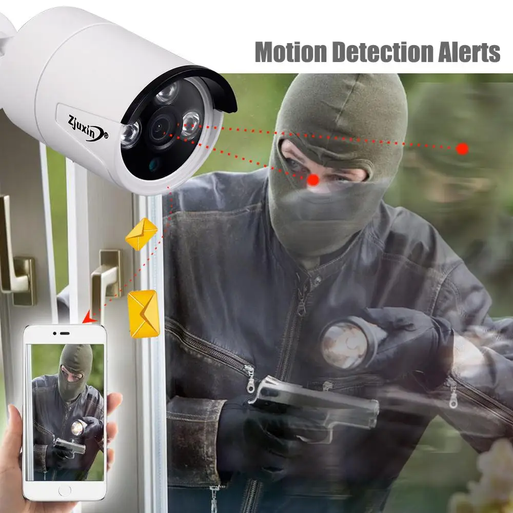 Zjuxin 1080P 2MP Wifi IP AI Camera HD Cloud Wireless Outdoor Weatherproof Infrared Night Vision Security With TF Slot on - Камера Zjuxin 1080P 2MP Wifi IP AI HD Cloud беспроводная наружная погодозащищенная с ИК-ночным видением и слотом для TF-карты.