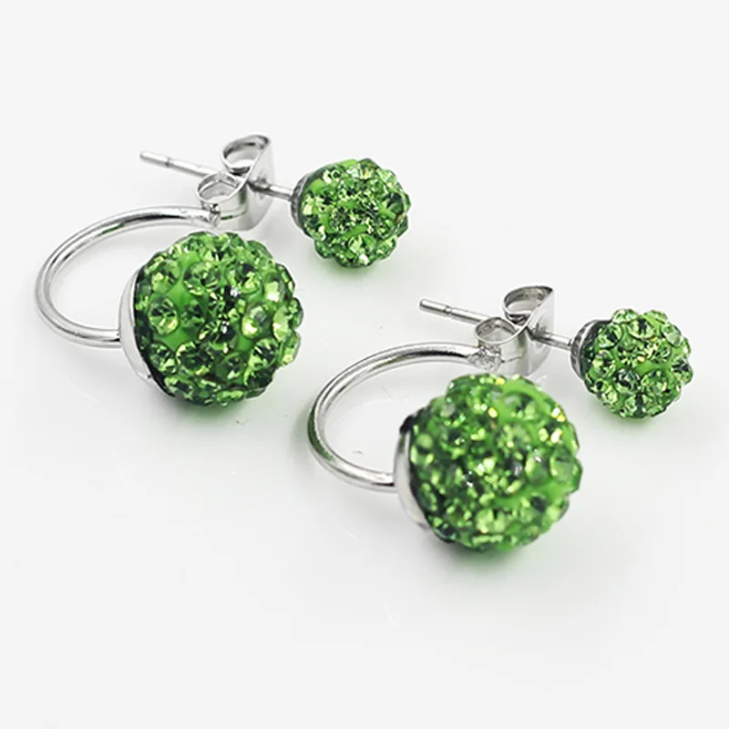 Милые серьги гвоздики с двойным шариком и жемчугом для женщин серебристые