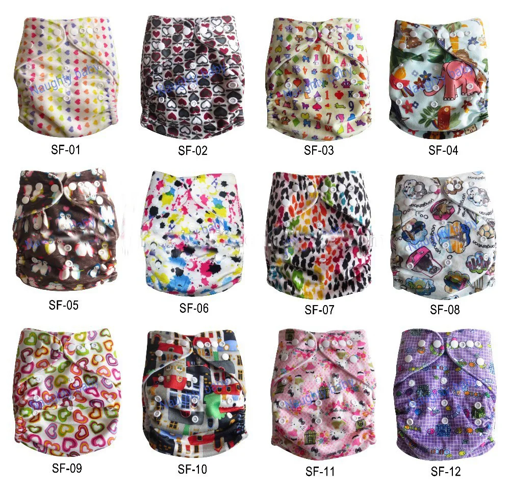 2017 Supper Soft  Minky Baby Daipers  New Design Reusable Washable Pocket Cloth Diaper Nappy 50+ 100 Inserts