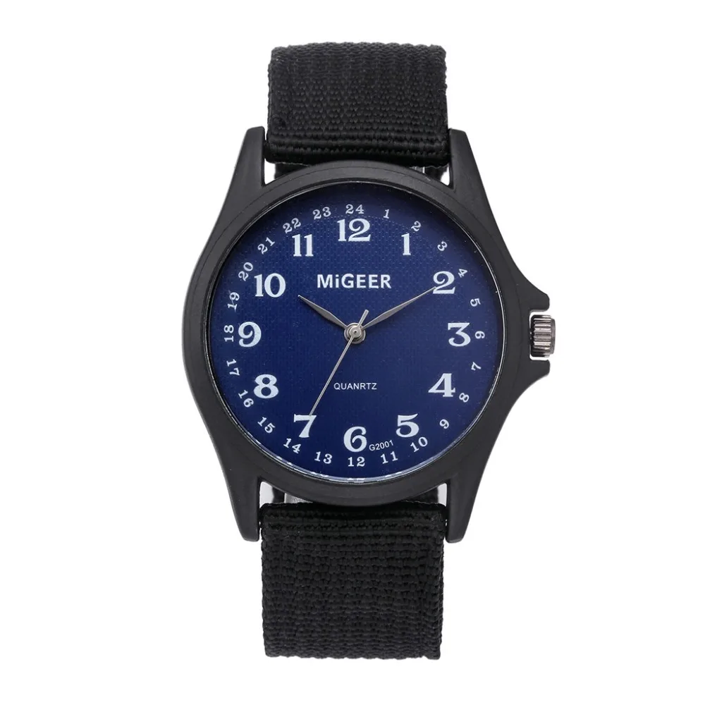 Нейлоновый ремешок синий циферблат мужские спортивные высококачественные часы