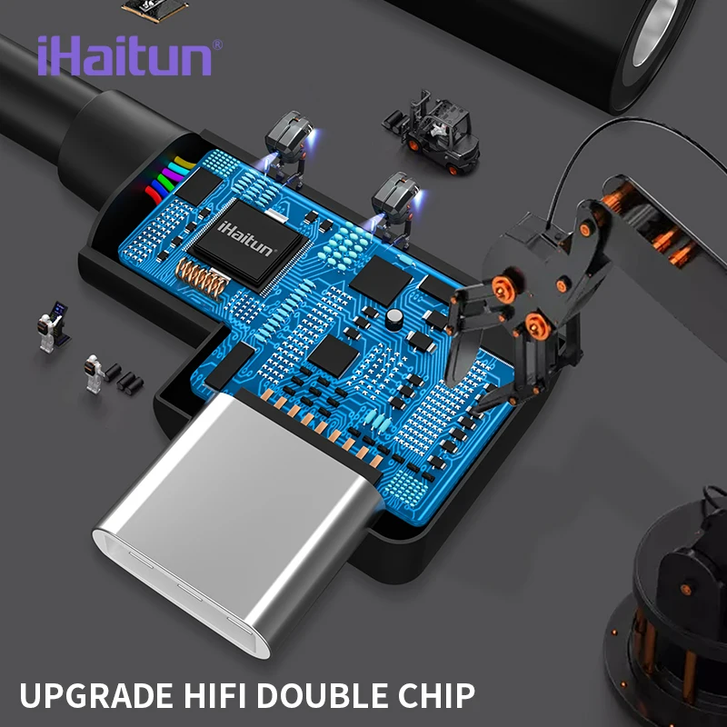 IHaitun 2 в 1 быстрая зарядка переходник usb type c для наушников переходник type c на 3.5 mm jac адаптер usb для samsung S9 Oneplus 6t Xiaomi Redmi Note 7 смартфона аудио USBC концентратор разъем