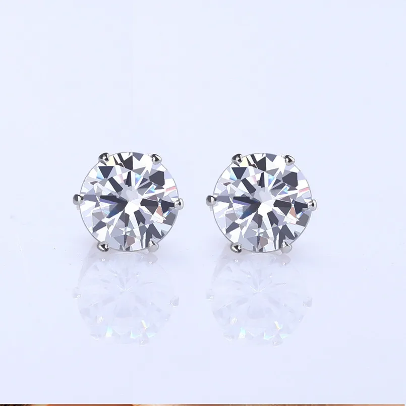 Серьги гвоздики из нержавеющей стали с фианитом 6 пар|earrings set|earings sets studstud earrings |