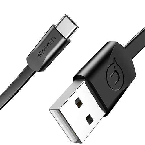 Кабель USB типа C, USAMS type-C USB C зарядное устройство кабель для передачи данных для samsung s9 s8 Oneplus 6t синхронизация type C кабель для быстрой зарядки - Цвет: Черный