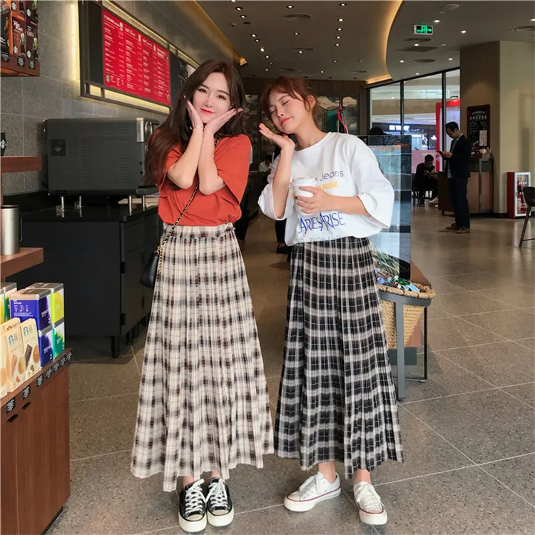 Faldas Mujer Moda Harajuku юбка японская, длинные юбки для женщин Макси Faldas Mujer Moda, консервативный стиль, трапециевидная Женская юбка