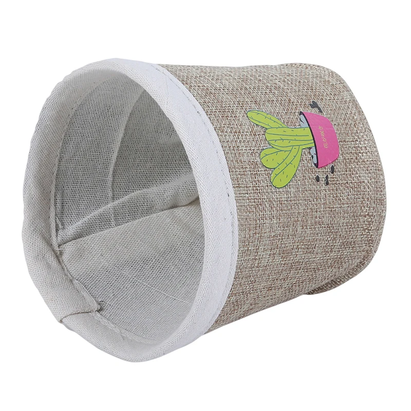 Storage Basket DIY Desktop Folding Linen Toy Box Pastoral Floral Animal Jewelry Makeup Stationery Organizer | Дом и сад
