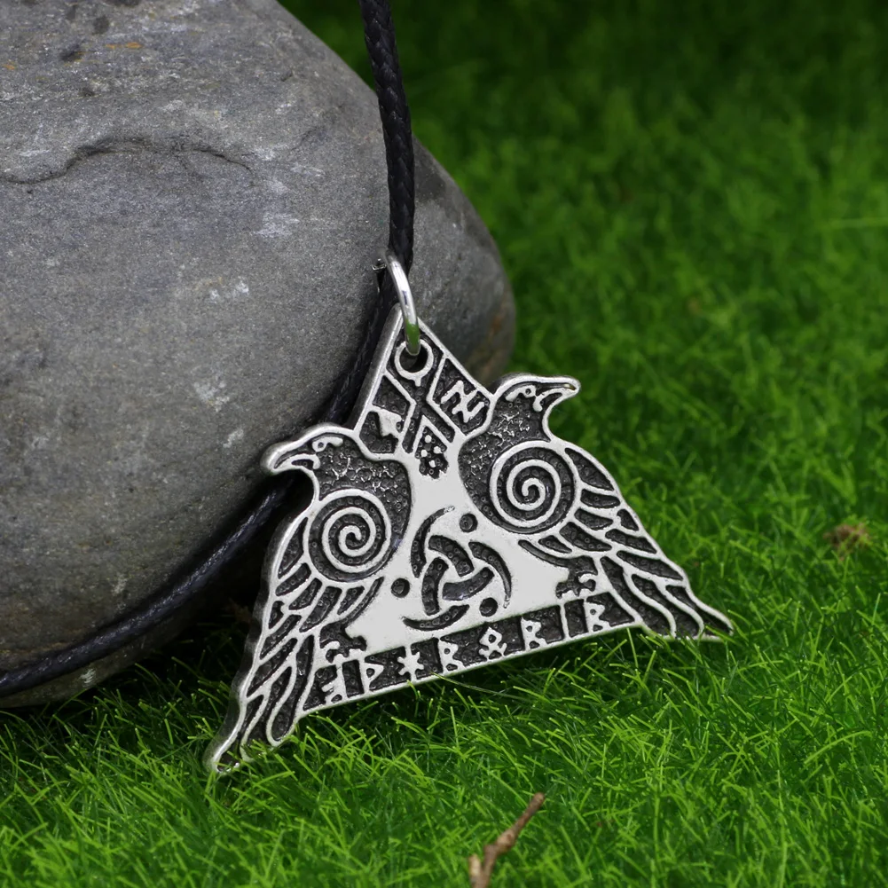 Youe shone Norse ожерелье с кулоном викинга валкнут Ворон воин Кулон Valkyrie Odin's Huginn и Muninn