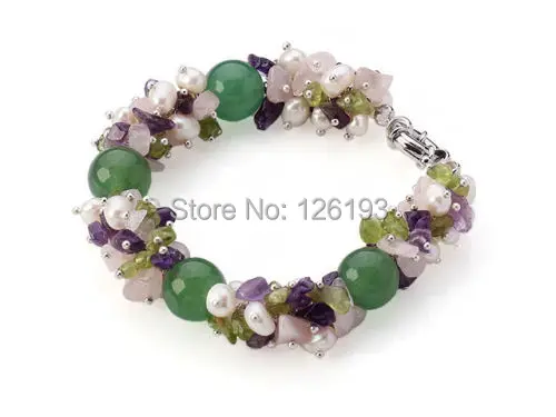 Комплект из колье и серёг с натуральным пресноводным жемчугом|necklace earring bracelet