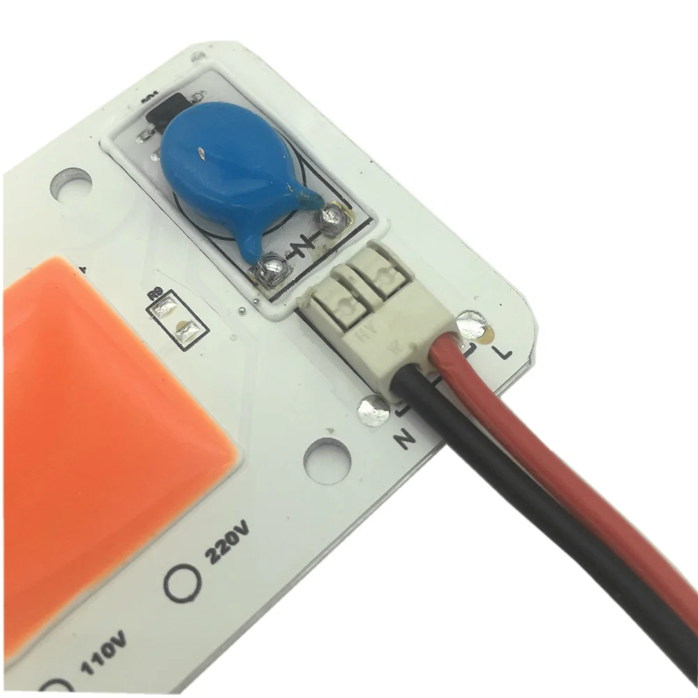 10 шт. AC220V LED растительный рост 50 Вт полный спектр 380-840nm розовый и белый COB для