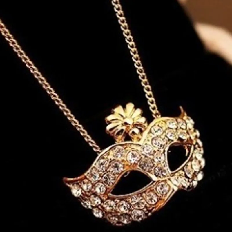 @ Special Изысканная маска лисы со стразами женские модели короткое ожерелье до