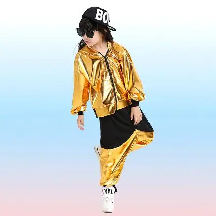 Золотистые и Серебристые Детские современные джазовые спортивные брюки женская