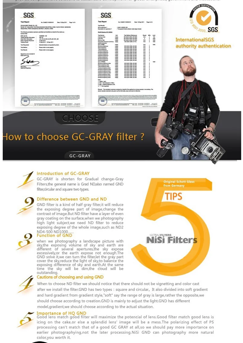 Нисипро NANO MC GND16(1,2) GC-GRAY Градуированный нейтральной плотности 67 мм 72 мм 77 мм 82 мм оптический стеклянный фильтр