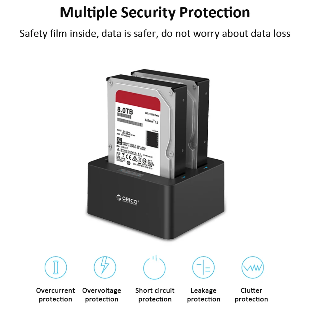 ORICO 6629US3-C HDD док-станция Dual Bay USB 3,0 2,5/3,5 дюймов SATA внешний жесткий диск Док-станция Off-line клон 5 Гбит/с