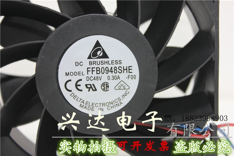 

New authentic original FFB0948SHE 9038 48V 0.30A 9CM ventilation cooling fan