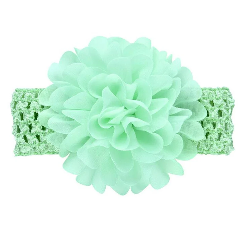 Light Green 1 шт Мягкая однотонная Цвет большой цветок эластичная повязка для волос для девочки милые новорожденных девочек мягкие Орнаментированный аксессуар для волос - Цвет: Light Green