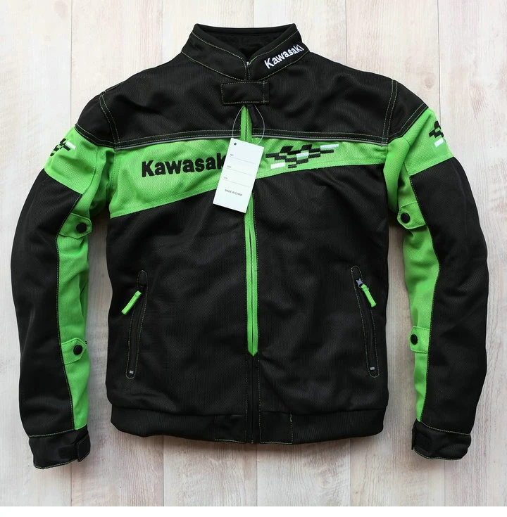 Белая Летняя одежда для kawasaki Мотоциклетная Куртка Мото куртка Safty 5 шт.