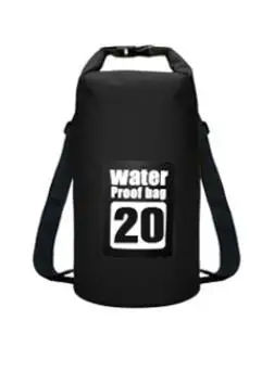 Black 20L 5L/10L/15L/20L/30L водонепроницаемые сумки ПВХ сумка для хранения сухих мешков сплав на каноэ каяках Спорт на открытом воздухе сумки для плавания Дорожный комплект рюкзак - Цвет: Black 20L