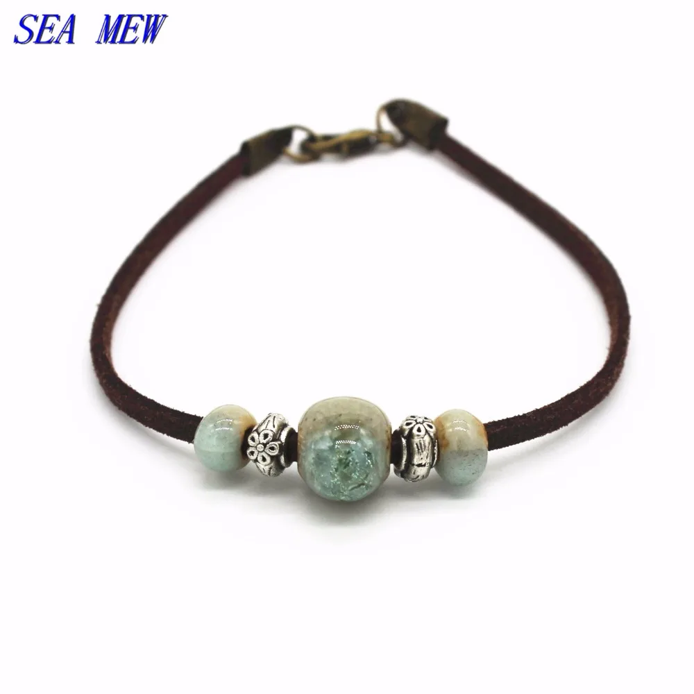 SEA MEW модный металлический сплав керамический браслет регулируемые фарфоровые