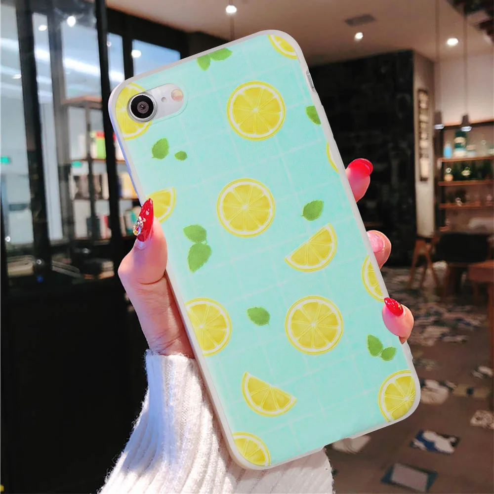 C6 Силиконовый чехол для телефона для iPhone 7 8 Plus X летняя задняя крышка с фруктовым арбузом для iPhone Xs XR 6 6S Plus Мягкий ТПУ чехол s - Цвет: C6