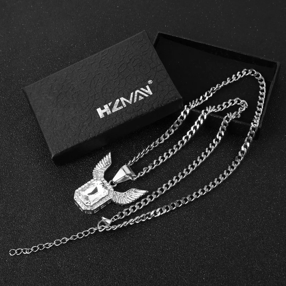 Цепочка HZMAN с кулоном в виде крыльев Ангела для мужчин и женщин ожерелье из