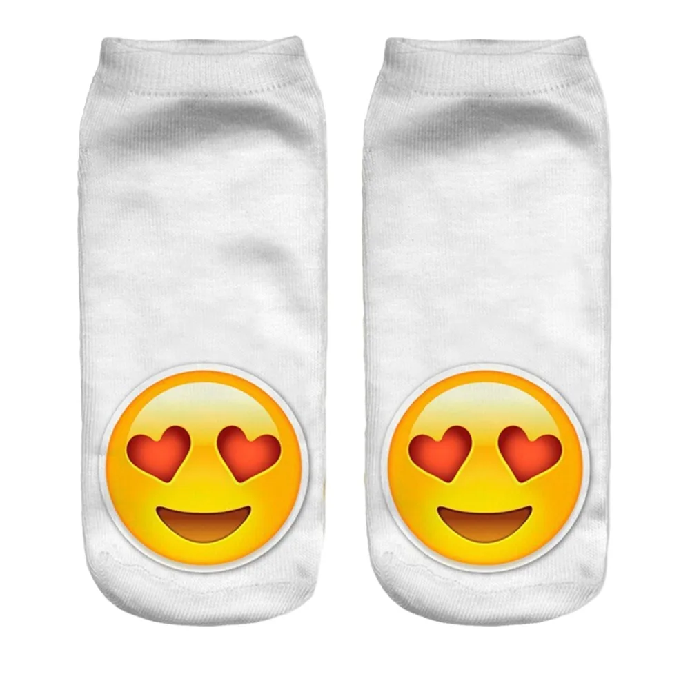 Gaeshow Милый Emoji печать смешные носки Для женщин мультфильм 3D до лодыжки мужчин хлопок Harajuku моды Happy Socks