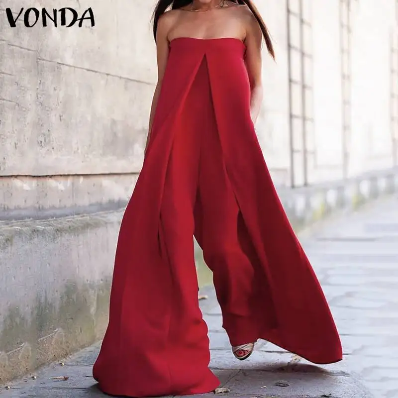 2021 VONDA летние комбинезоны Женские панталоны сексуальные с открытыми плечами