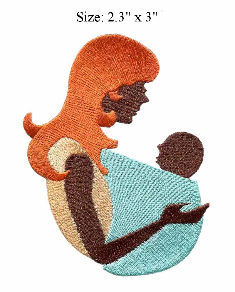 

The mom and baby 2.3" x 3" embroidery for kinship/hair/warm