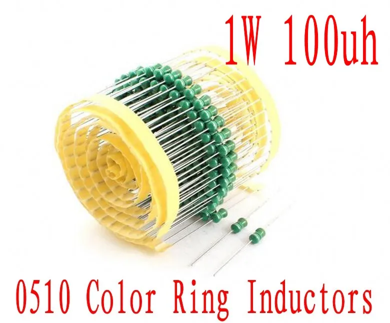 

1000pcs/LOT 1W color ring inductance DIP 0510 Inductor 100uh 101 Axial Lead Inductors 1W