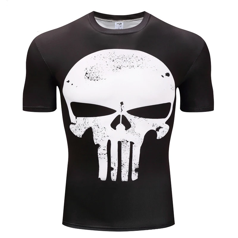 2019 New Mens Summer Skull Print Men Short Sleeve T-shirt 3D T Shirt Casual Breathable Plus-size | Мужская одежда