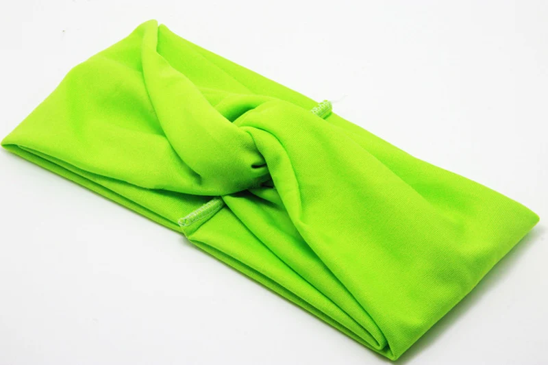 Fluorescent green Ruoshui Женская эластичная повязка, однотонный ободок с бантом, мягкая теплая повязка для девочки, повязка для вечерние аксессуары для волос для женщин, головной убор - Цвет: Fluorescent green