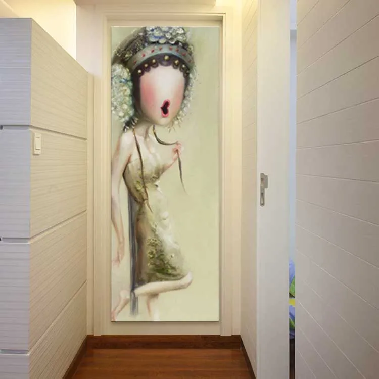 Pintura a Óleo da Lona Ópera de Pequim Pintada à Mão Arte da Parede Decoração da Sua Chines Cantor Sexy Lady Imagem Arte Casa Cabelo