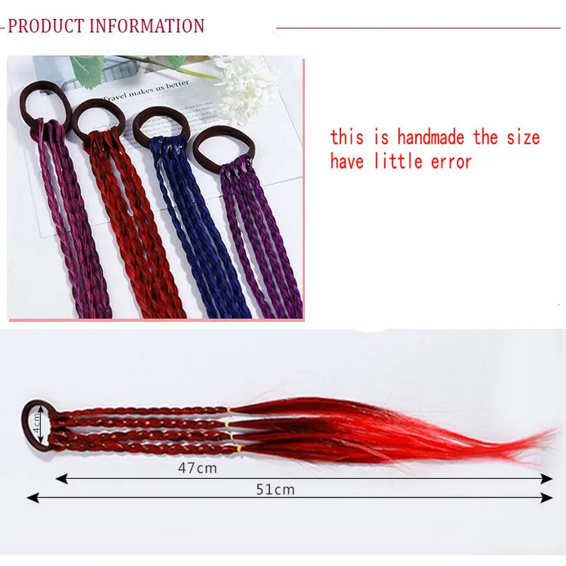 

Women Ladies Braided Synthetic Hair Plaited Plait Elastic Headband Hairband Wig Vogue Cool Colorful Artificial Braids Sheadline