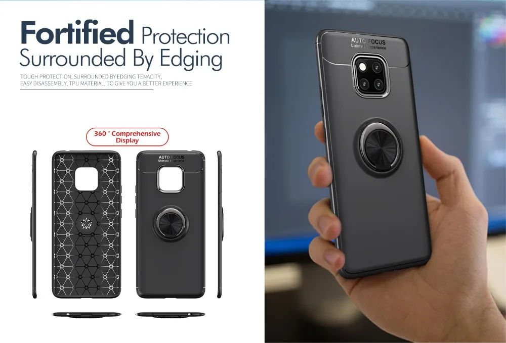 KAPEED чехол для телефона HuaWei Mate 20 Pro Lite металлический кольцевой кронштейн Магнитный
