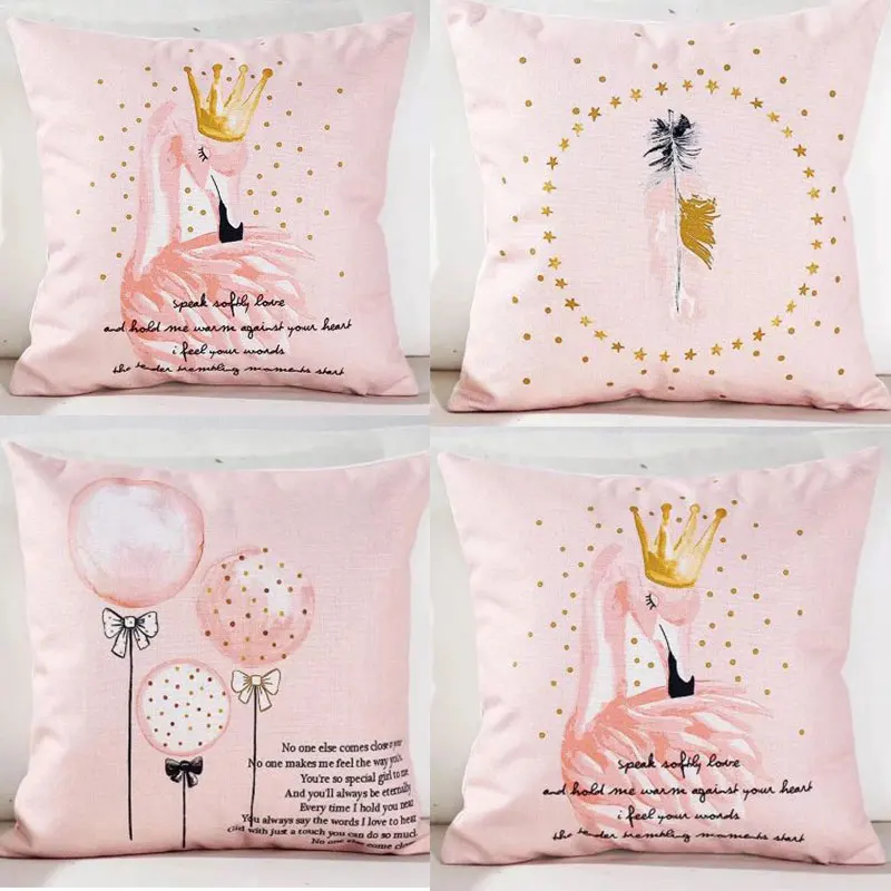 Фото Прямая поставка розовый Чехол на подушку с надписью Love Heart модная треугольная